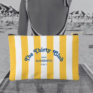 The Thirty Club Yellow Stripe 30th Birthday Accessory Pouch