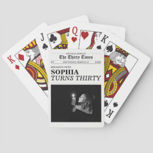 The Thirty Times Newspaper 30th Birthday Party Playing Cards