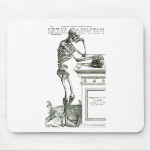 The Thoughtful Skeleton Mouse Mat