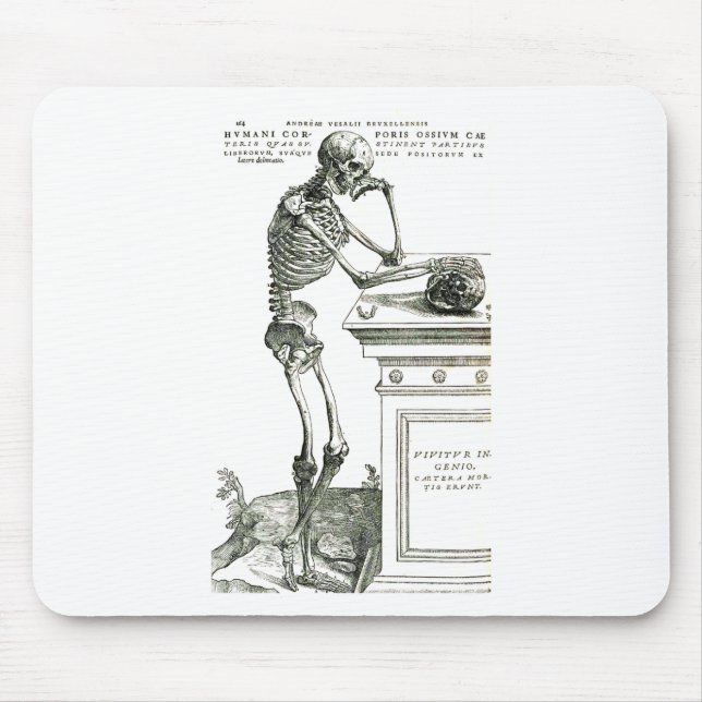 The Thoughtful Skeleton Mouse Mat (Front)