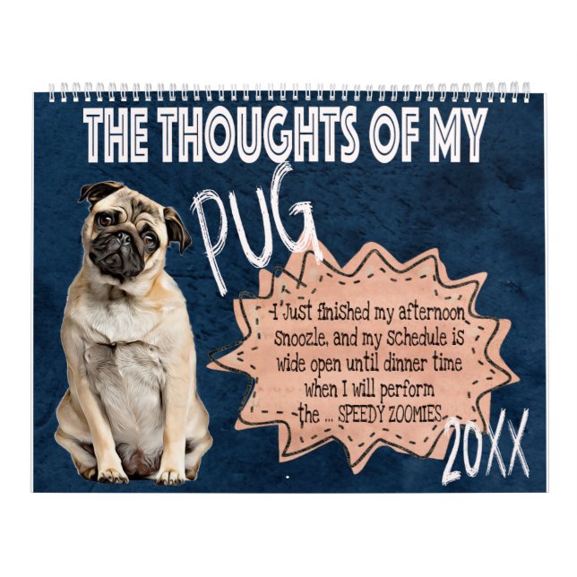 The Thoughts of My Pug Calendar (Cover)
