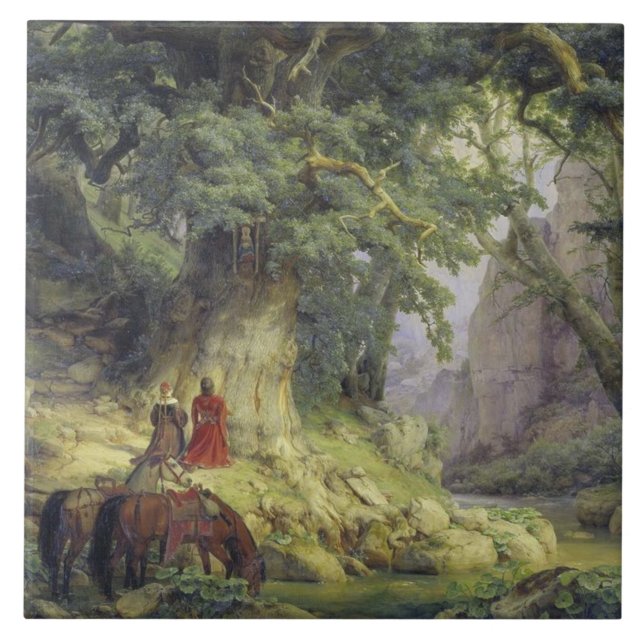 The Thousand-Year Oak Tree (by Karl Lessing) Tile (Front)