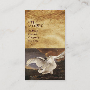 The Threatened Swan Monogram ,Purple Pearl Paper Business Card