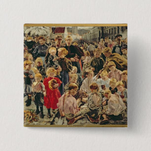 The Three Ages of a Working Man, 1895 15 Cm Square Badge