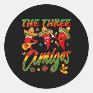 The Three Amigos - Funny Chili Cinco De Mayo  Classic Round Sticker