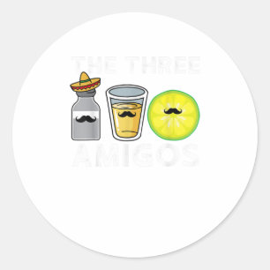 The Three Amigos Funny Cinco De Mayo Drinkin Classic Round Sticker