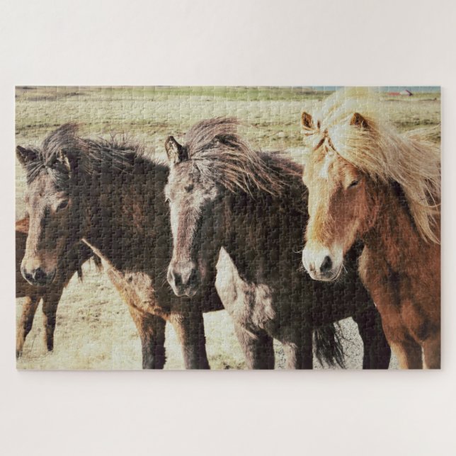 The Three Amigos Icelandic Horse Friends Jigsaw Puzzle (Horizontal)