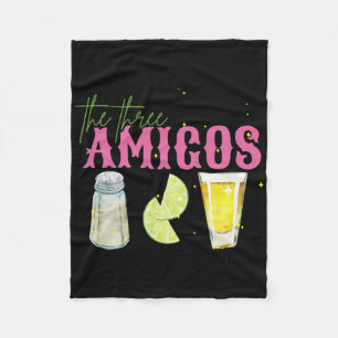 The Three Amigos Lime Salt Tequila Funny Cinco De  Fleece Blanket