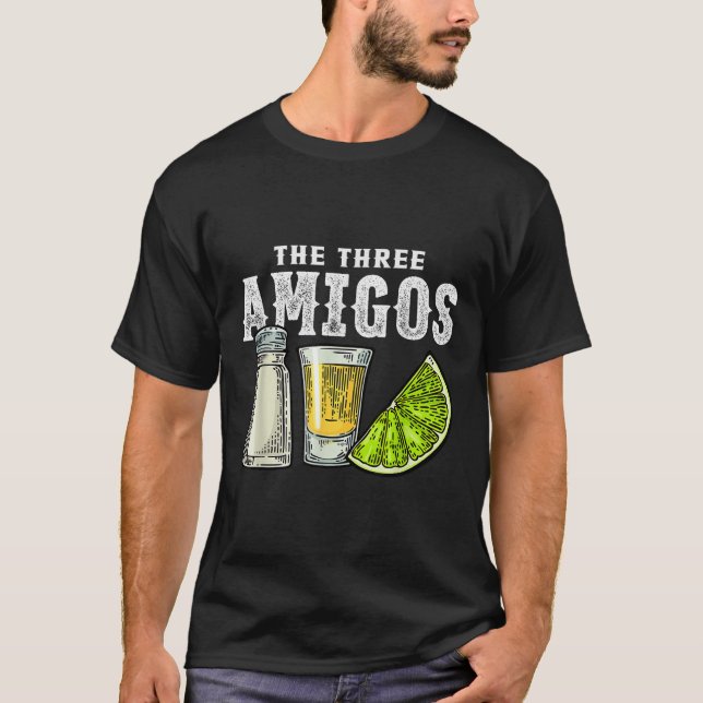 The Three Amigos Lime Salt Tequila Funny Cinco De  T-Shirt (Front)