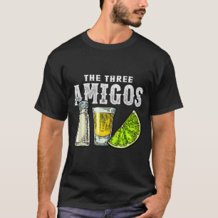 The Three Amigos Lime Salt Tequila Funny Cinco De  T-Shirt