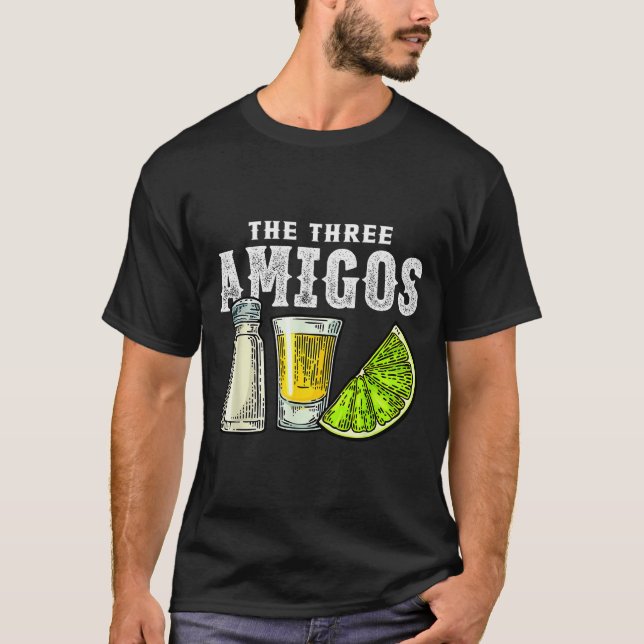 The Three Amigos Lime Salt Tequila Funny Cinco De  T-Shirt (Front)