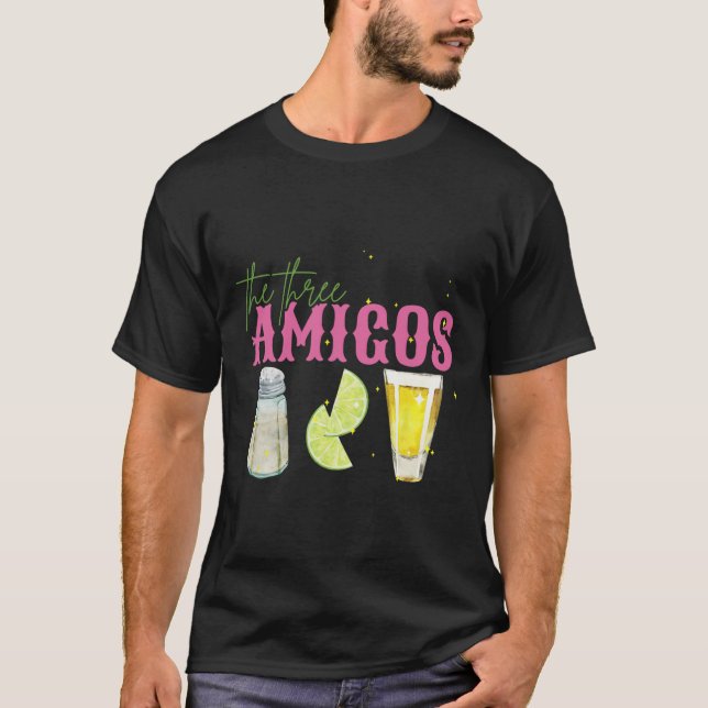 The Three Amigos Lime Salt Tequila Funny Cinco De  T-Shirt (Front)