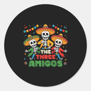 The three amigos mexican cinco de mayo premium classic round sticker