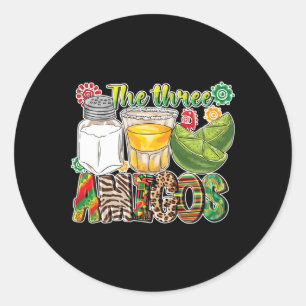 The Three Amigos Tequila Salt Lime Cinco De Mayo  Classic Round Sticker