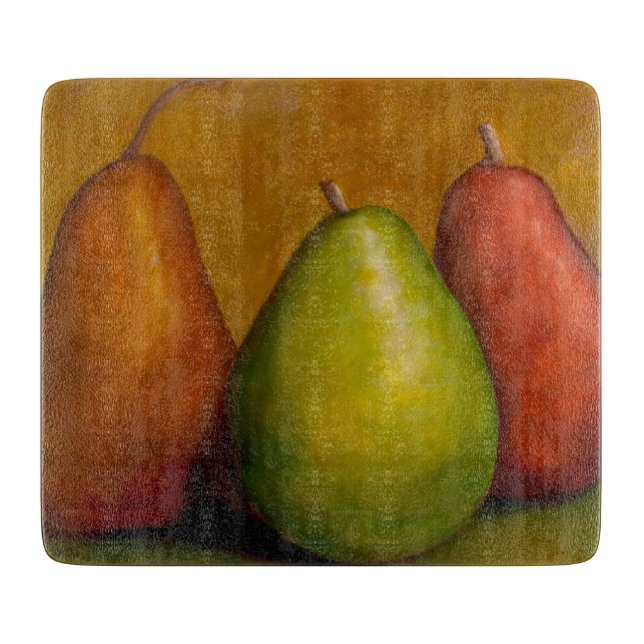 "The Three Amigos" Vibrant Pear Trio Cutting Board (Front)