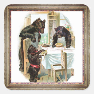 The Three Bears Square Sticker