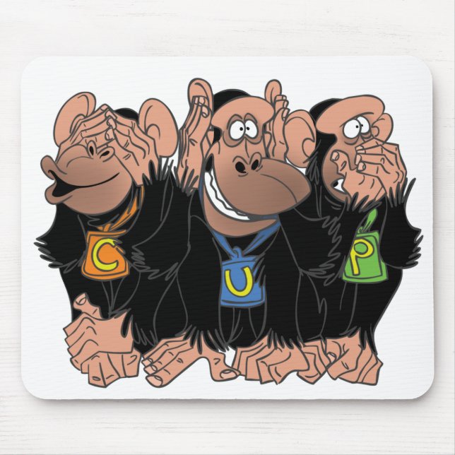 THE THREE CHIMPS MOUSE MAT (Front)