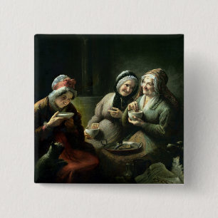 The Three Gossips 15 Cm Square Badge