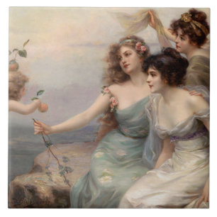 The Three Graces by Edouard Bisson Tile