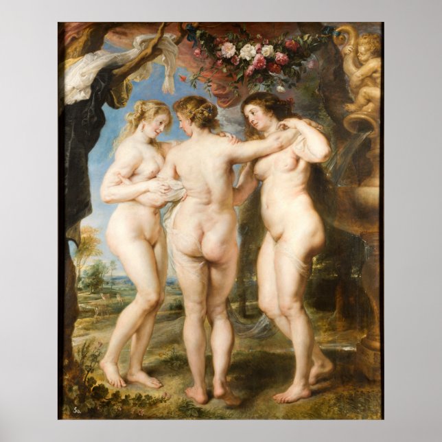The Three Graces, by Peter Paul Rubens circa 1635 Poster (Front)