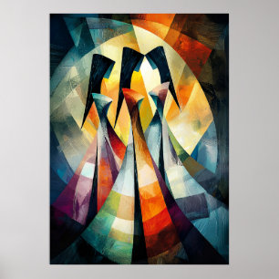 The Three Graces - Cubist masterpiece inspired Poster