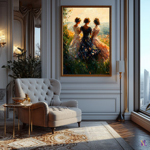 The Three Graces Reimagined in Impressionism Poster
