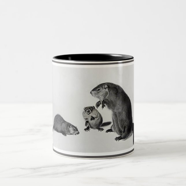 The Three Groundhogs Two-Tone Coffee Mug (Center)