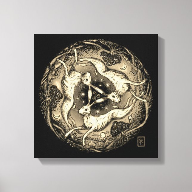 The Three Hares Canvas Print (Front)
