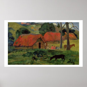 The Three Huts, Tahiti, 1891-92 (oil on canvas) Poster