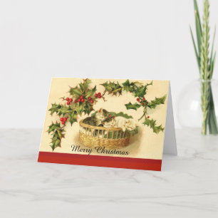 The Three Kittens in a Basket Christmas Card