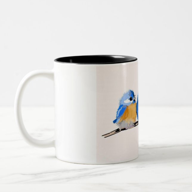 The Three Little Bluebirds Two-Tone Coffee Mug (Left)