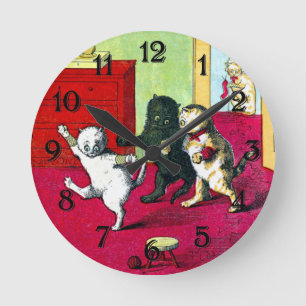 The Three Little Kittens Round Clock
