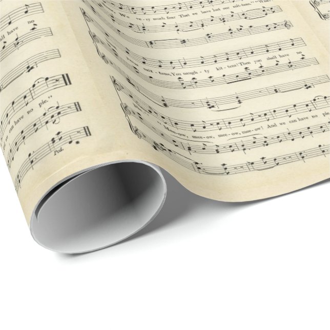 The Three Little Kittens, Sheet Music, Wrapping Paper (Roll Corner)