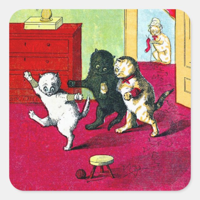 The Three Little Kittens Square Sticker (Front)