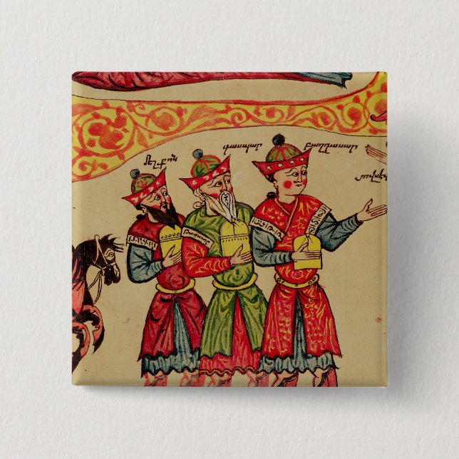 The Three Magi, detail from the Nativity 15 Cm Square Badge (Front)