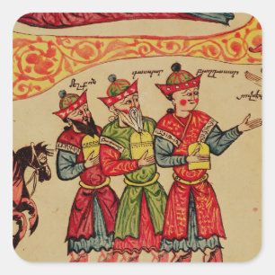 The Three Magi, detail from the Nativity Square Sticker