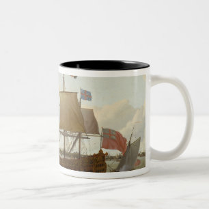 The Three-Master 'Britannia' in Rotterdam, 1698 Two-Tone Coffee Mug