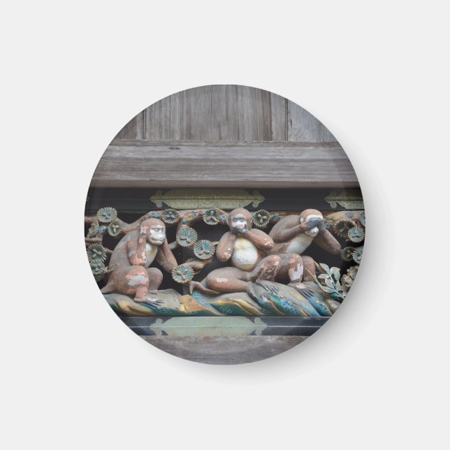 the three monkeys of Nikko - Three wise monkeys Magnet (Front)