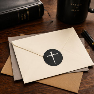 The Three Nails White Cross Christian Classic Round Sticker