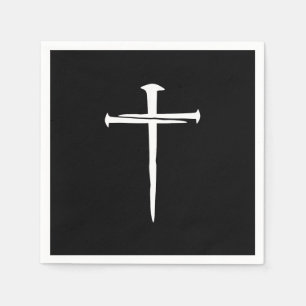 The Three Nails White Cross Christian Napkin