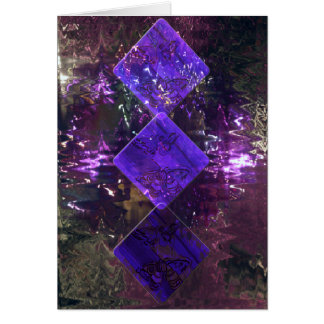 The Three of Diamonds in Purple