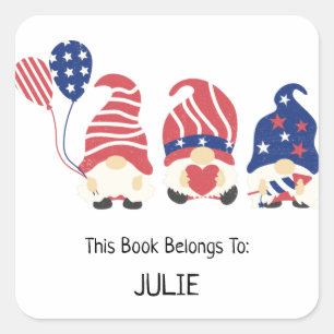 The Three Patriotic Gnomes Square Sticker