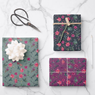The Three Poinsettias Print Wrapping Paper