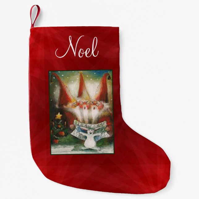 The Three Santa Singers Small Christmas Stocking (Front)