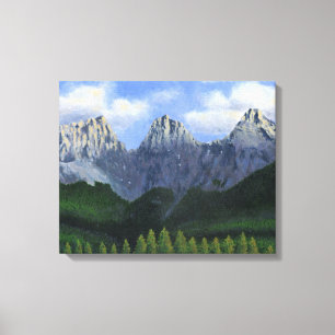 The three sisters in Canmore, Alberta, Canada Canvas Print