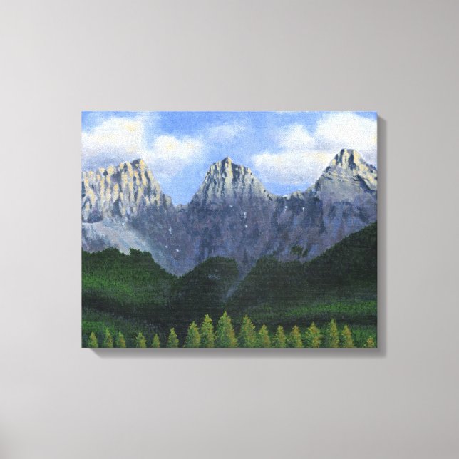 The three sisters in Canmore, Alberta, Canada Canvas Print (Front)