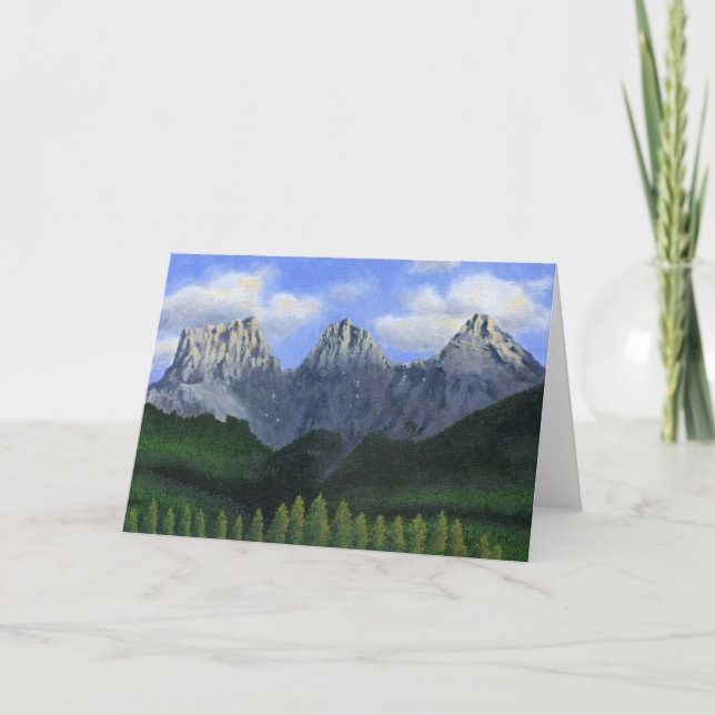 The three sisters in Canmore, Alberta, Canada Card (Front)