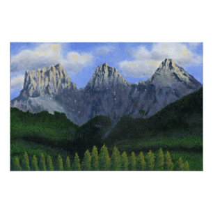 The three sisters in Canmore, Alberta, Canada Poster