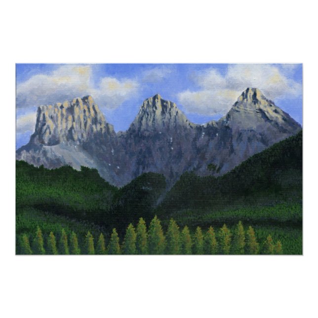 The three sisters in Canmore, Alberta, Canada Poster (Front)