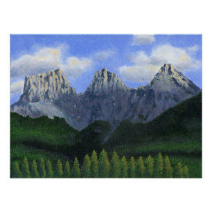 The three sisters in Canmore, Alberta, Canada Poster